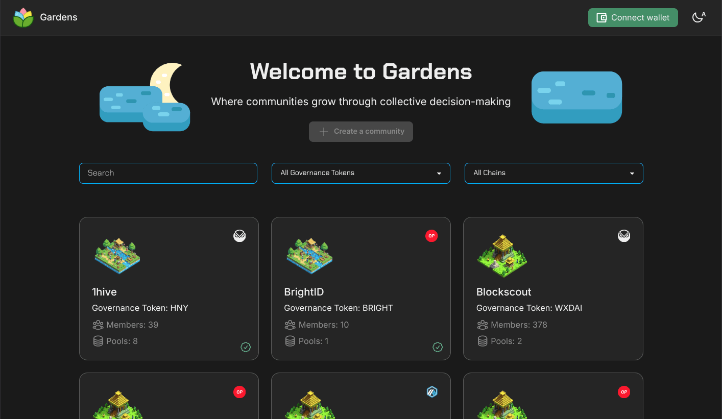 Gardens dashboard illustration